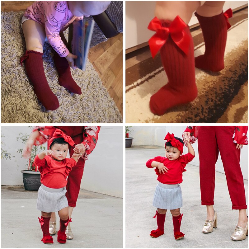 Socks for Baby Girls  Non-slip Cotton Knee High Long Socks for Baby Girls  Non-slip Cotton Knee High Long