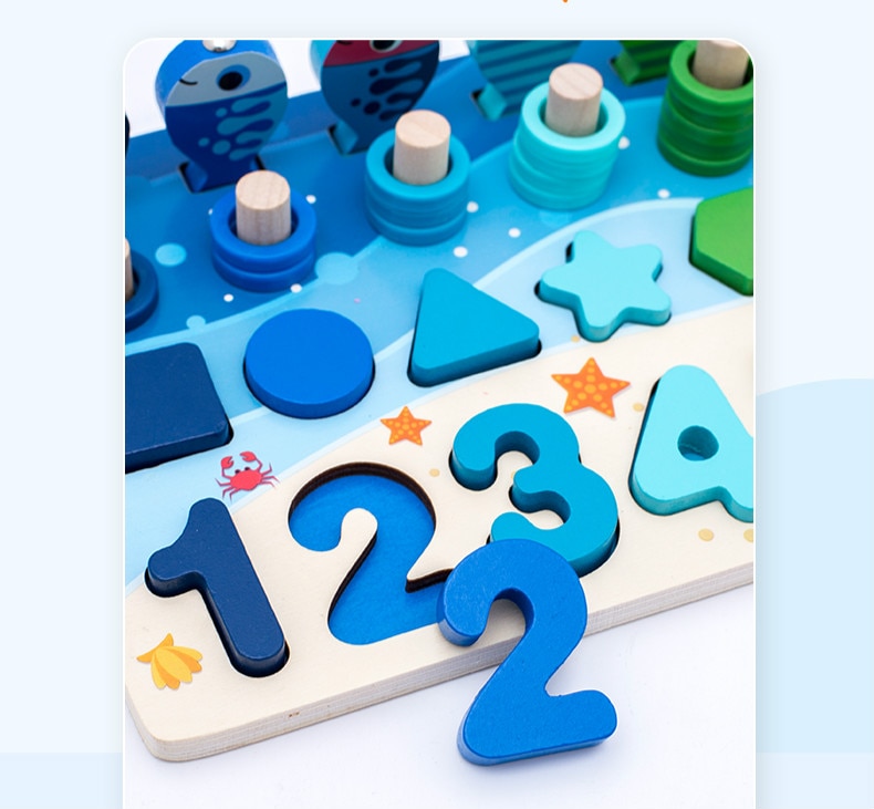 Montessori Educational Wooden Board with Numbers Montessori Educational Wooden Board with Numbers
