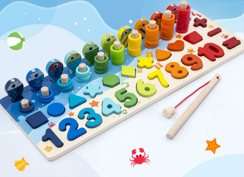 Montessori Educational Wooden Board with Numbers Montessori Educational Wooden Board with Numbers