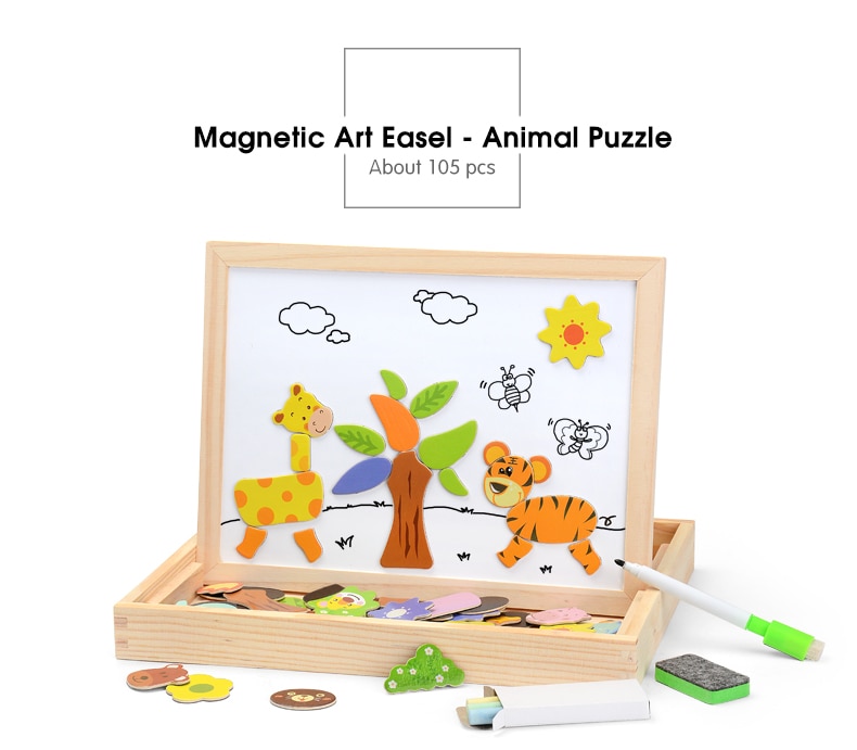 Kid's Magnetic Wooden Puzzle 100 Pcs Kid's Magnetic Wooden Puzzle 100 Pcs