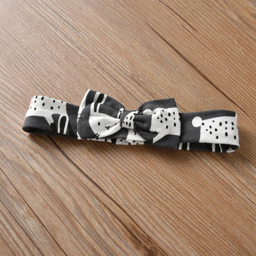 Baby Girl's Printed Sweatshirt, Pants and Headband 3 Pcs Set Baby Girl's Printed Sweatshirt, Pants and Headband 3 Pcs Set