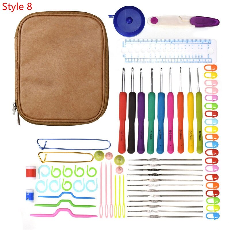 35 Styles New Crochet Hook Set With Yarn Knitting Needles