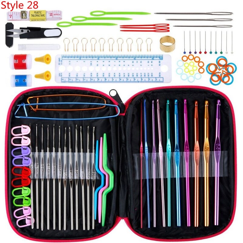 35 Styles New Crochet Hook Set With Yarn Knitting Needles