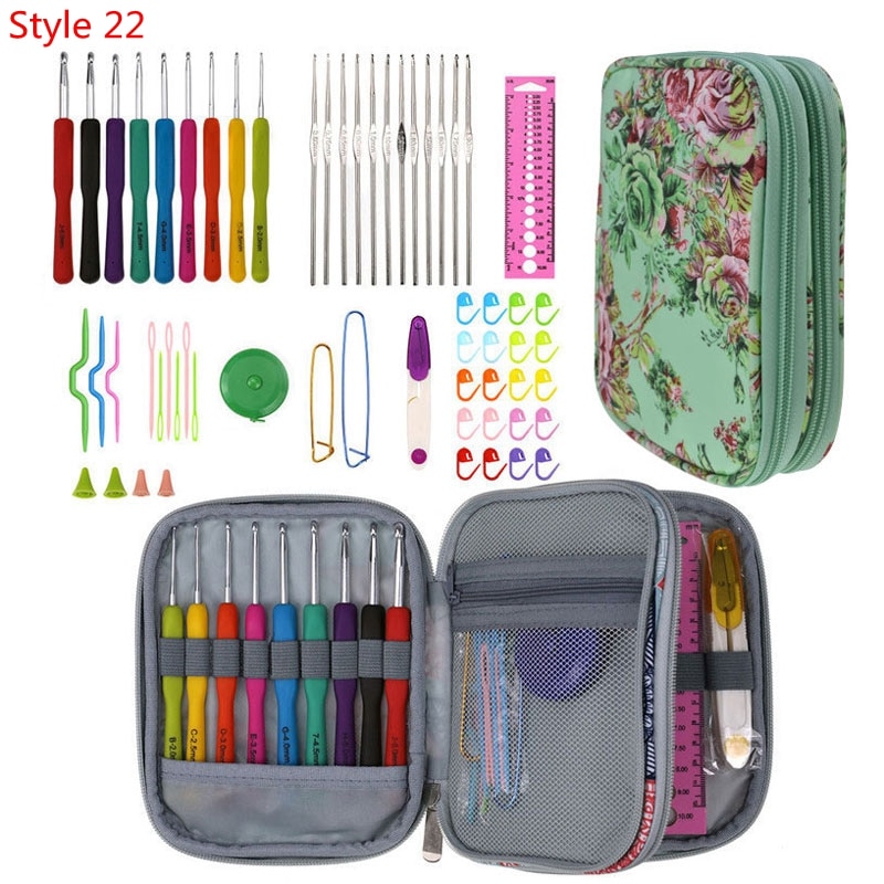 35 Styles New Crochet Hook Set With Yarn Knitting Needles