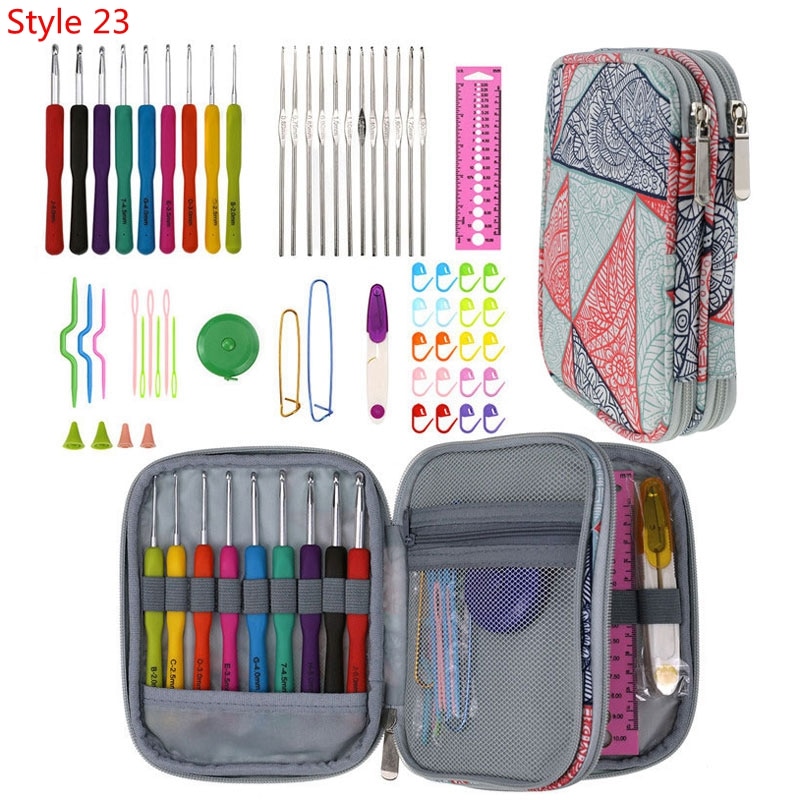 35 Styles New Crochet Hook Set With Yarn Knitting Needles
