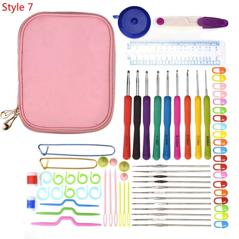 35 Styles New Crochet Hook Set With Yarn Knitting Needles