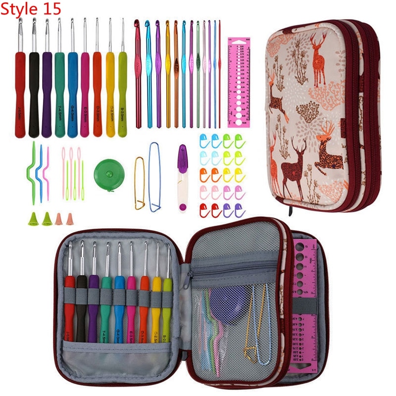 35 Styles New Crochet Hook Set With Yarn Knitting Needles