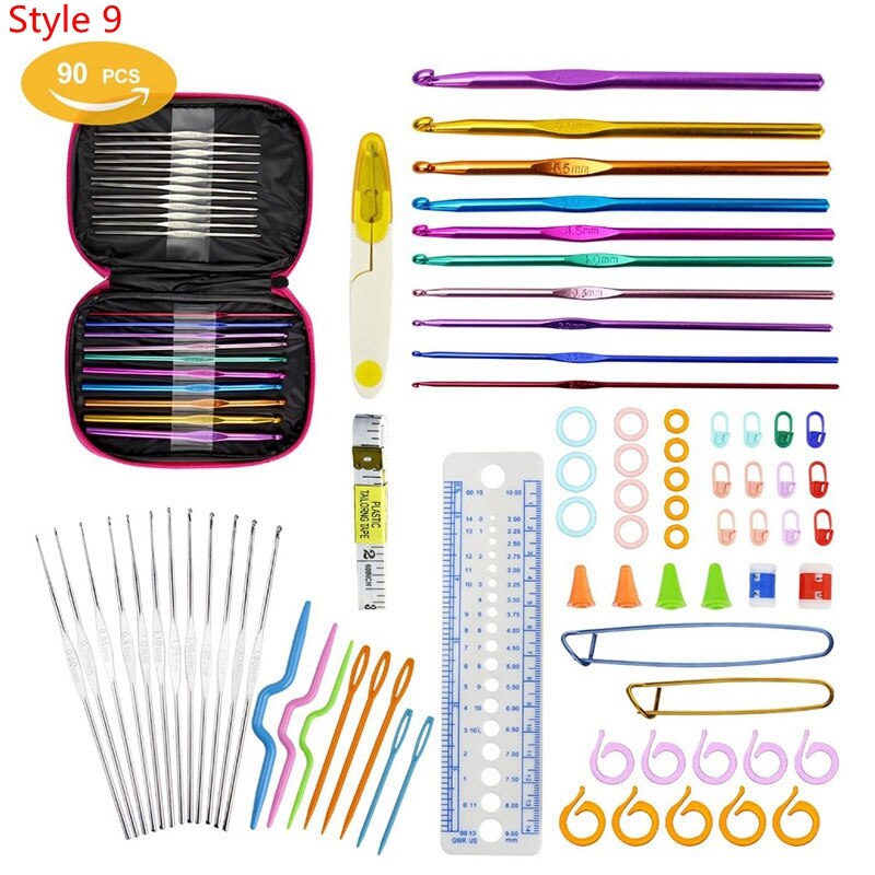 35 Styles New Crochet Hook Set With Yarn Knitting Needles