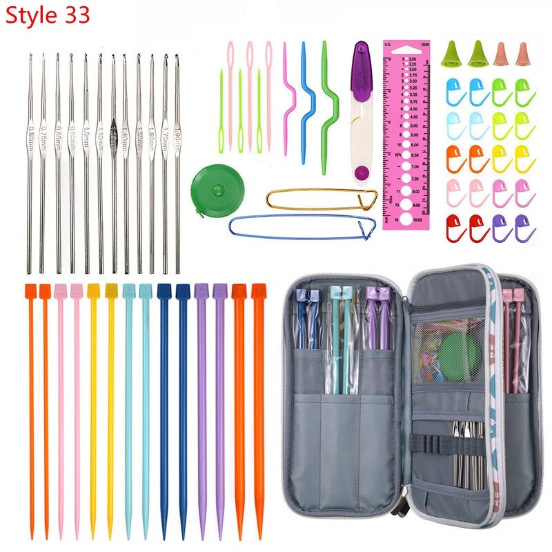 35 Styles New Crochet Hook Set With Yarn Knitting Needles