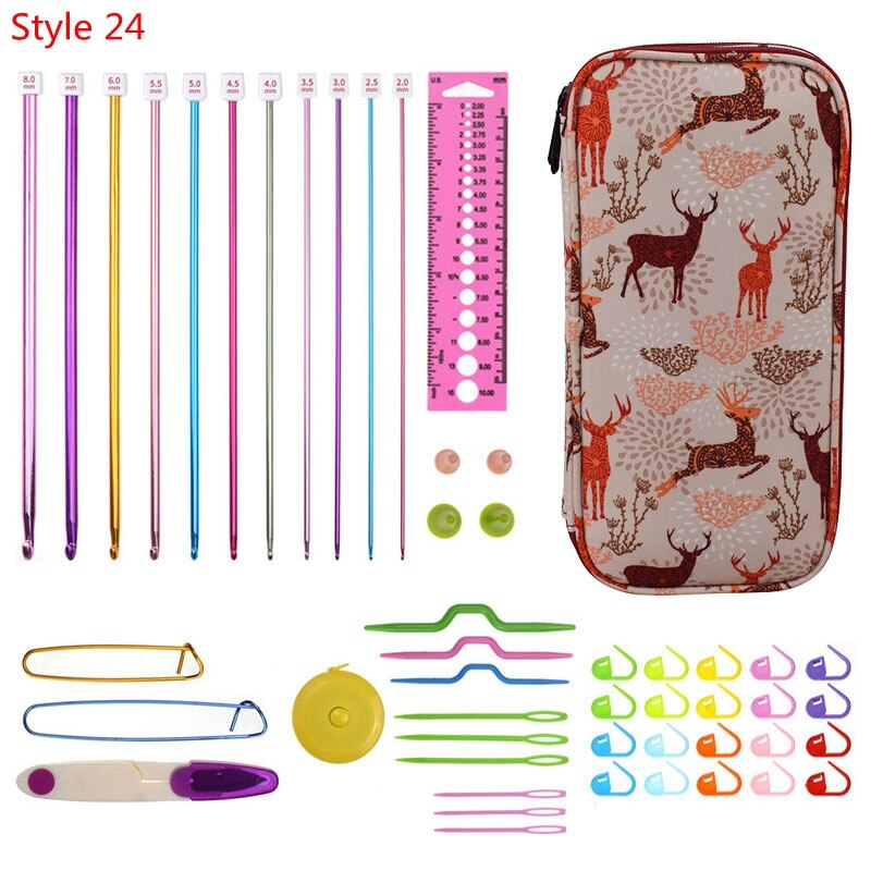 35 Styles New Crochet Hook Set With Yarn Knitting Needles