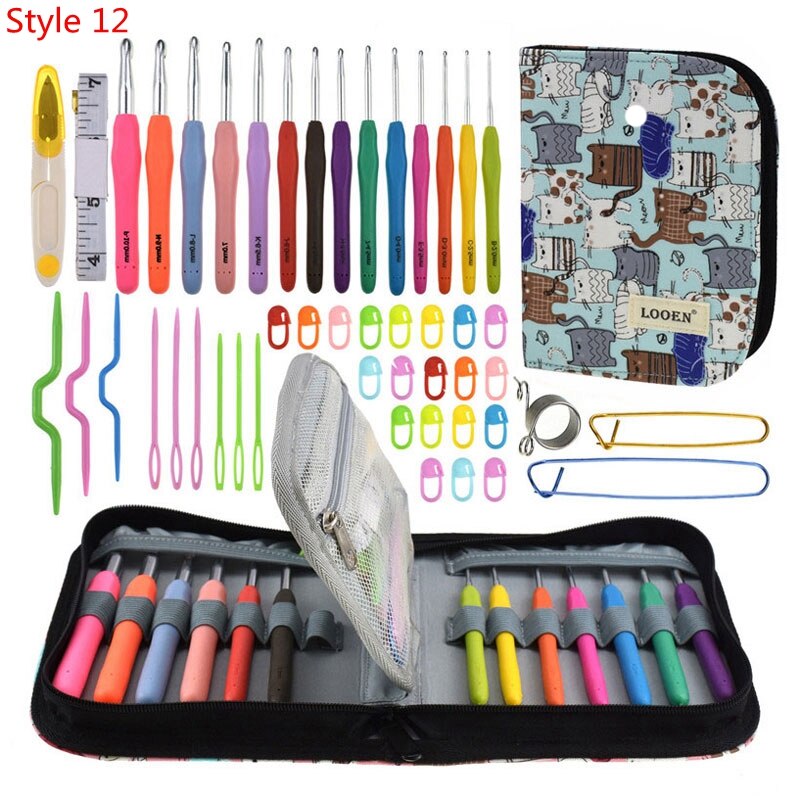 35 Styles New Crochet Hook Set With Yarn Knitting Needles