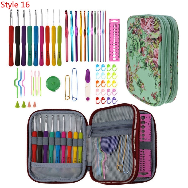 35 Styles New Crochet Hook Set With Yarn Knitting Needles