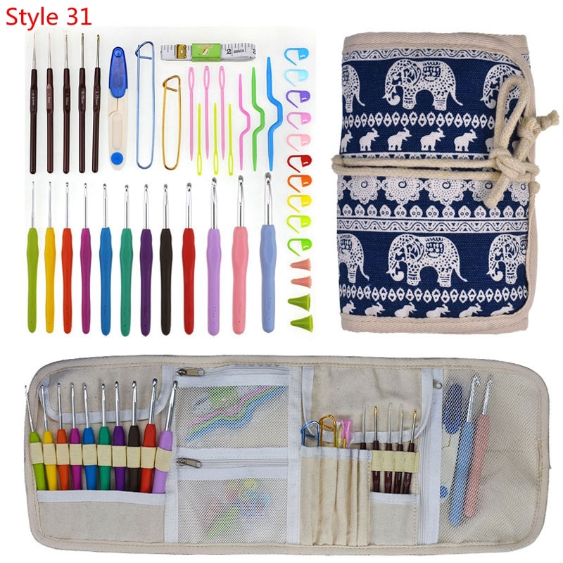 35 Styles New Crochet Hook Set With Yarn Knitting Needles