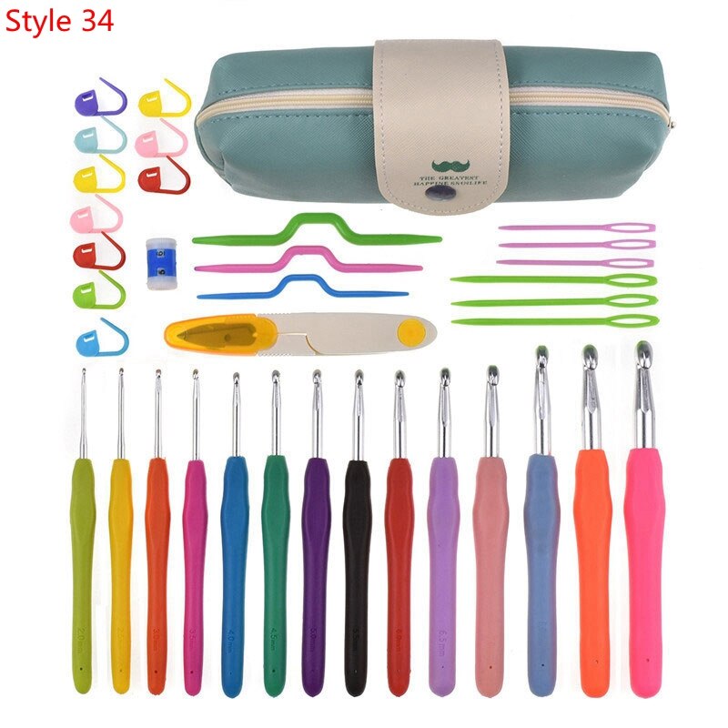 35 Styles New Crochet Hook Set With Yarn Knitting Needles
