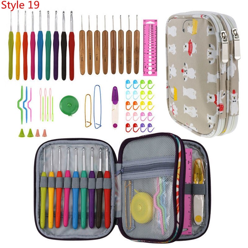 35 Styles New Crochet Hook Set With Yarn Knitting Needles