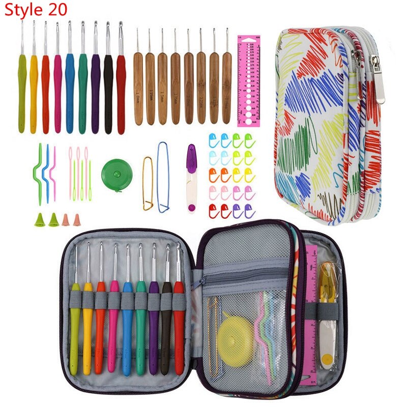 35 Styles New Crochet Hook Set With Yarn Knitting Needles