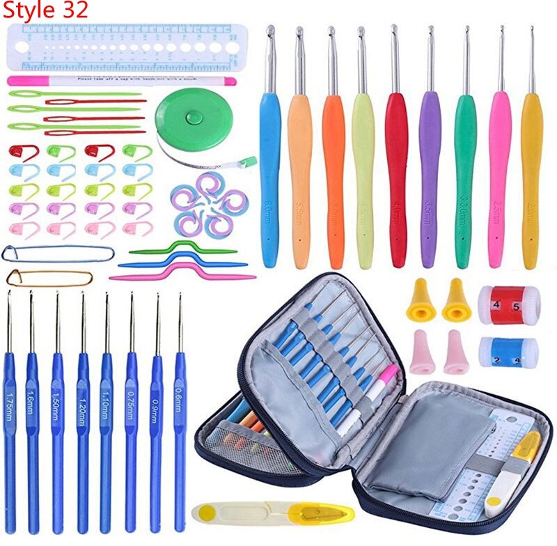 35 Styles New Crochet Hook Set With Yarn Knitting Needles