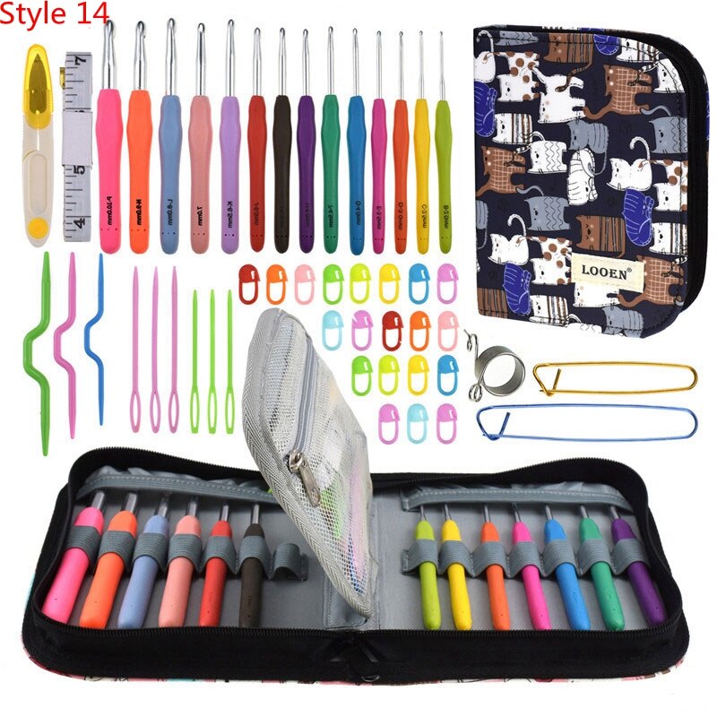 35 Styles New Crochet Hook Set With Yarn Knitting Needles
