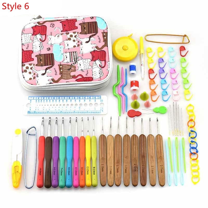 35 Styles New Crochet Hook Set With Yarn Knitting Needles