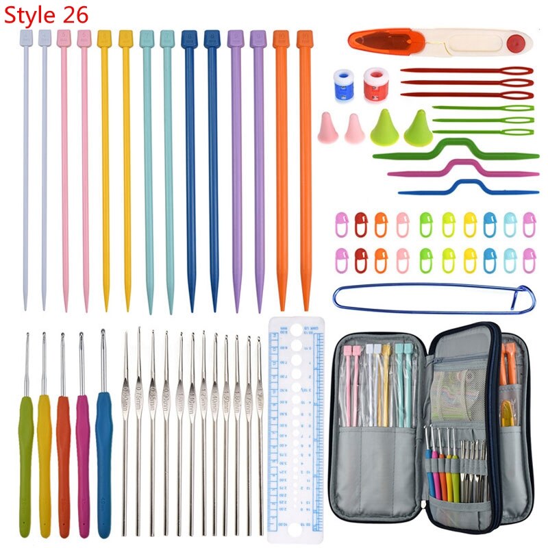 35 Styles New Crochet Hook Set With Yarn Knitting Needles
