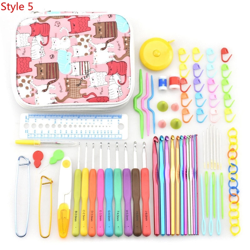 35 Styles New Crochet Hook Set With Yarn Knitting Needles