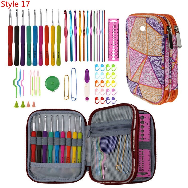 35 Styles New Crochet Hook Set With Yarn Knitting Needles
