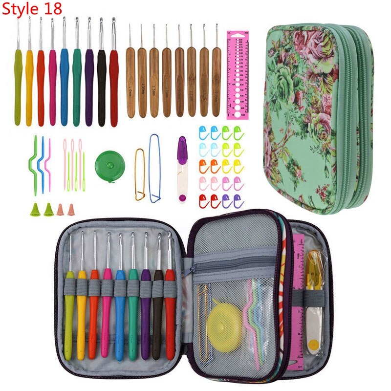 35 Styles New Crochet Hook Set With Yarn Knitting Needles