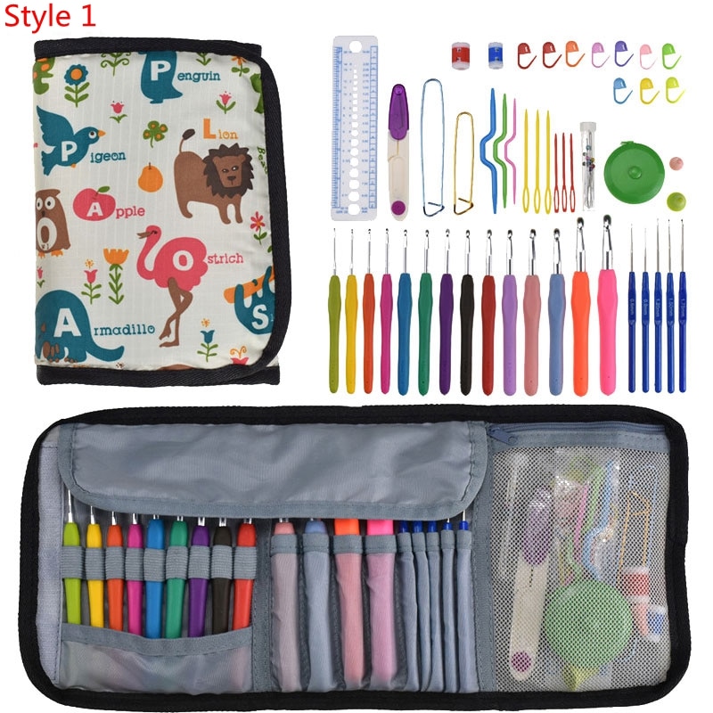 35 Styles New Crochet Hook Set With Yarn Knitting Needles