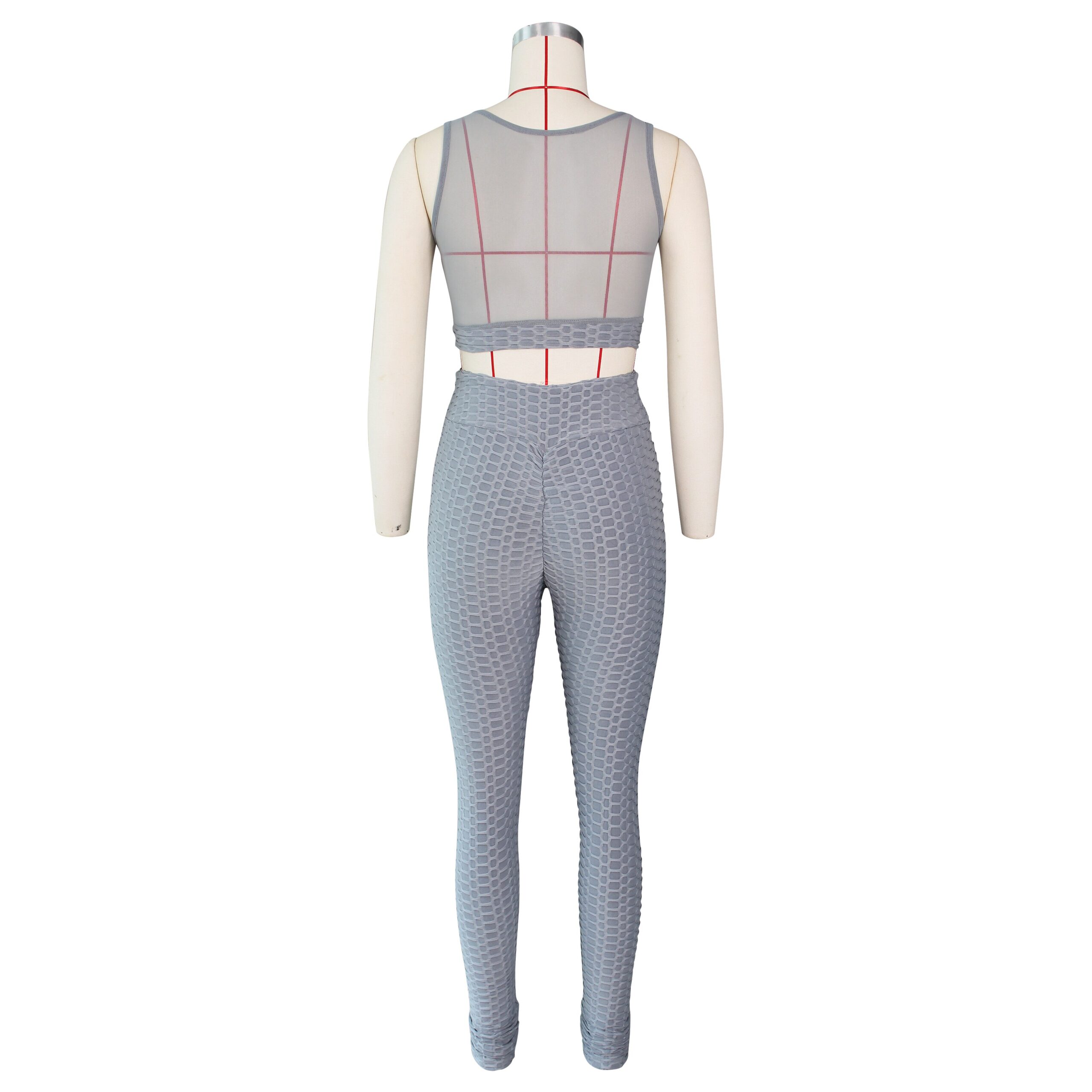 Two Piece Set/ Crop Top Long Booty Pants