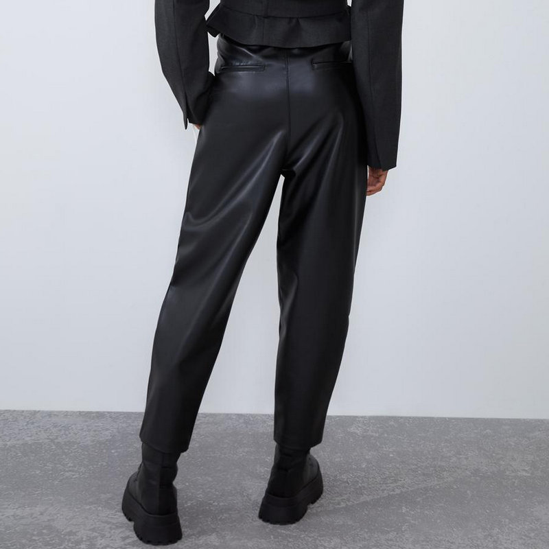 High Waist  Faux Leather Pants