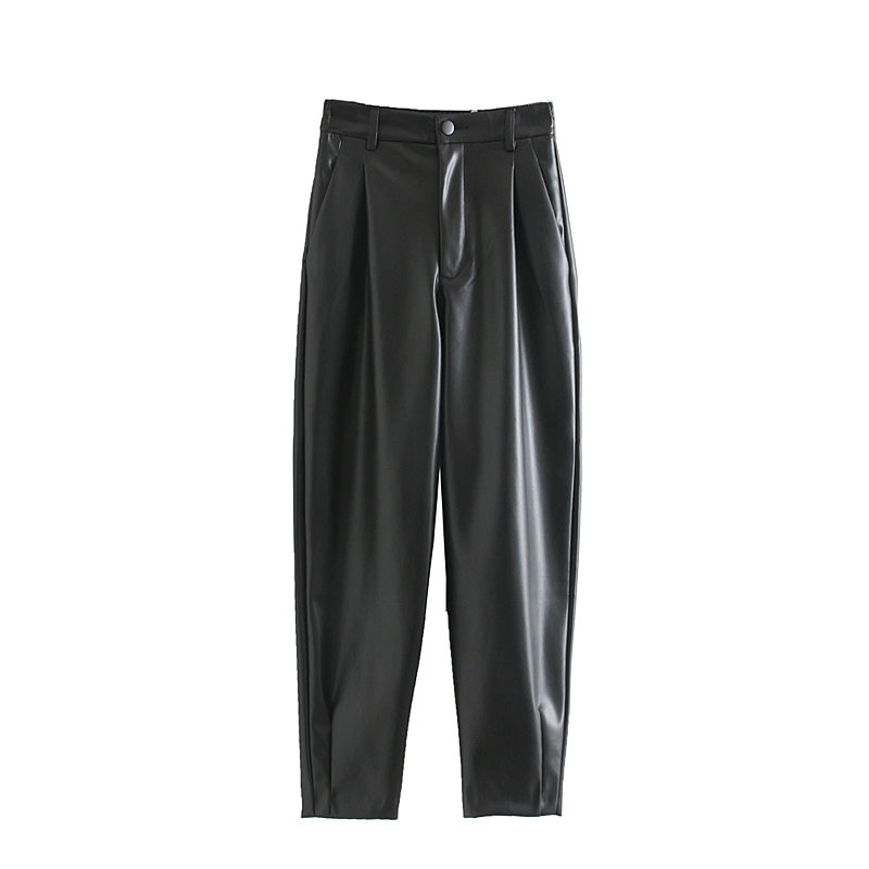High Waist  Faux Leather Pants