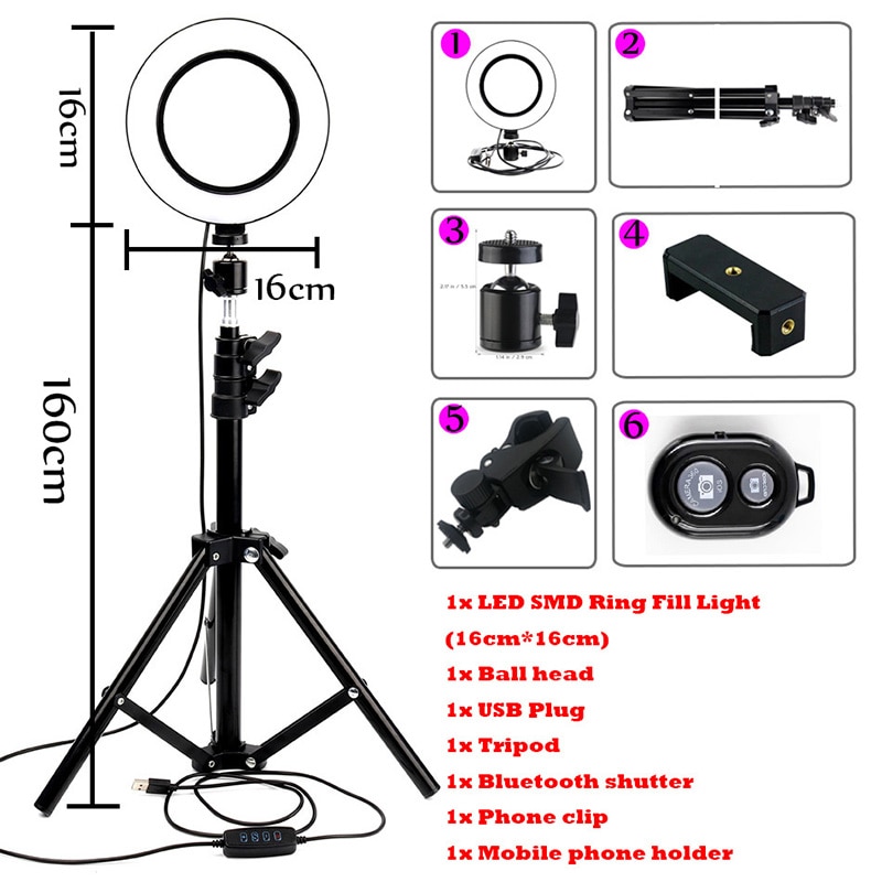 LED Ring Camera Light with Tripod