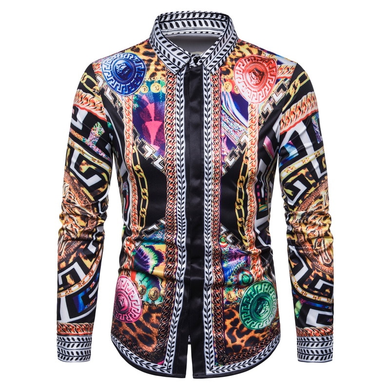 Men’s Printed Long Sleeve Shirt /Slim Fit Men's Printed Long Sleeve Shirt /Slim Fit