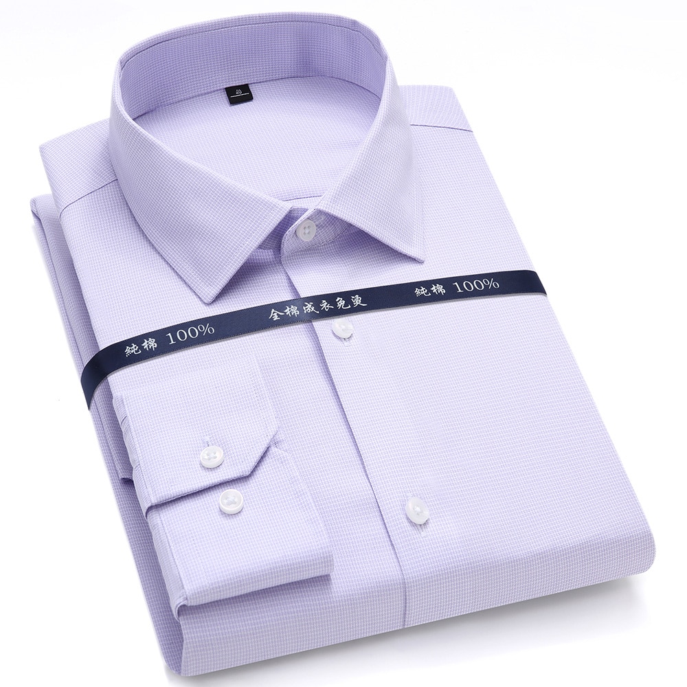 Long Sleeve Pure Cotton Slim Fit/ Plus Size /Office Shirts