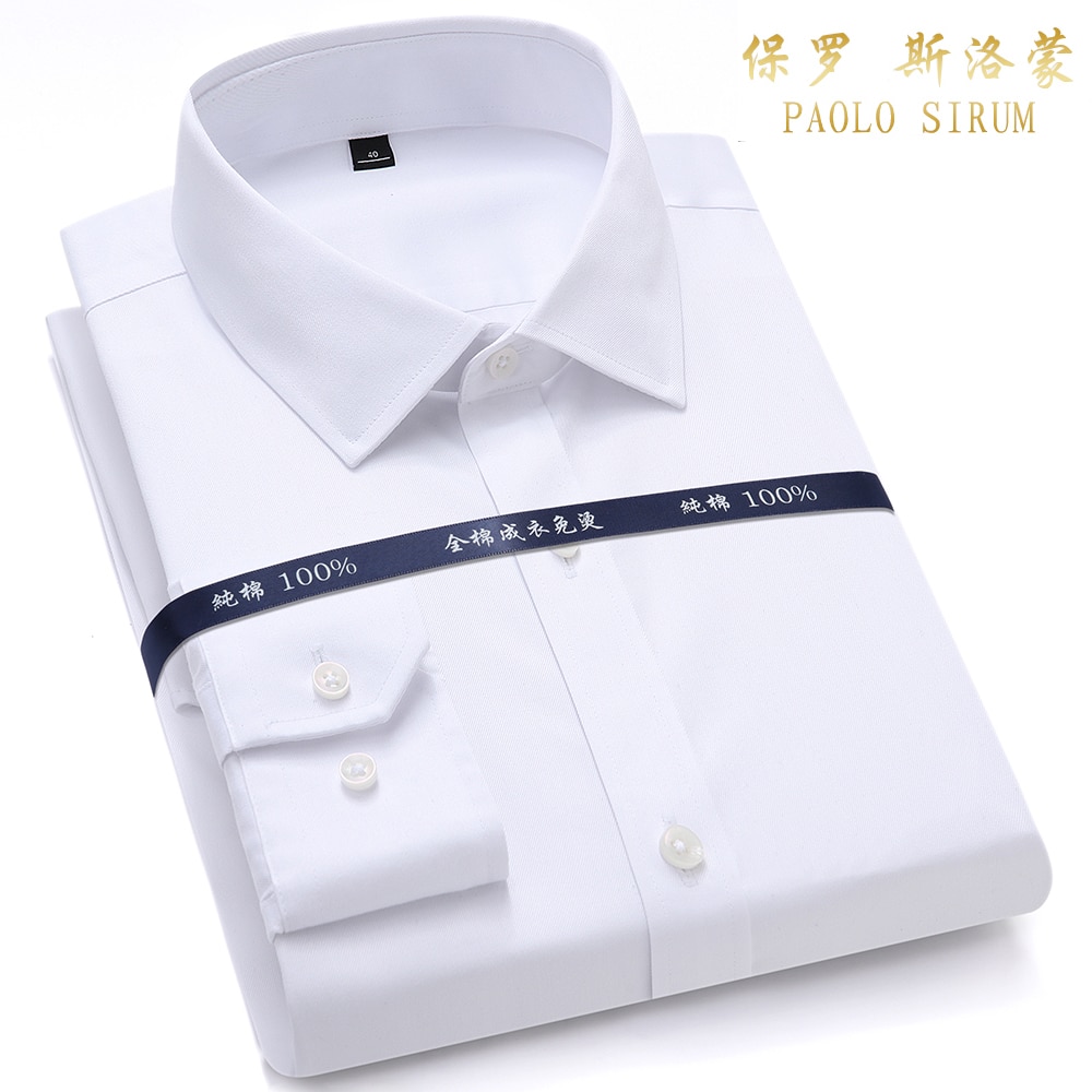 Long Sleeve Pure Cotton Slim Fit/ Plus Size /Office Shirts
