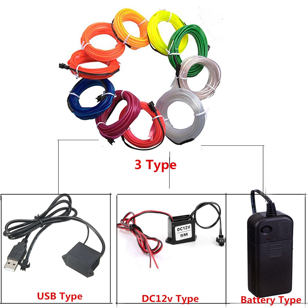 Glow Wire Rope tape /Flexible Neon light Glow Wire Rope tape /Flexible Neon light