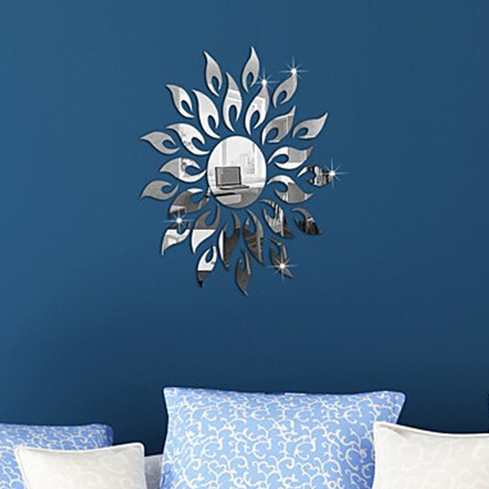 Sun Flower Mirror Wall Stickers Sun Flower Mirror Wall Stickers