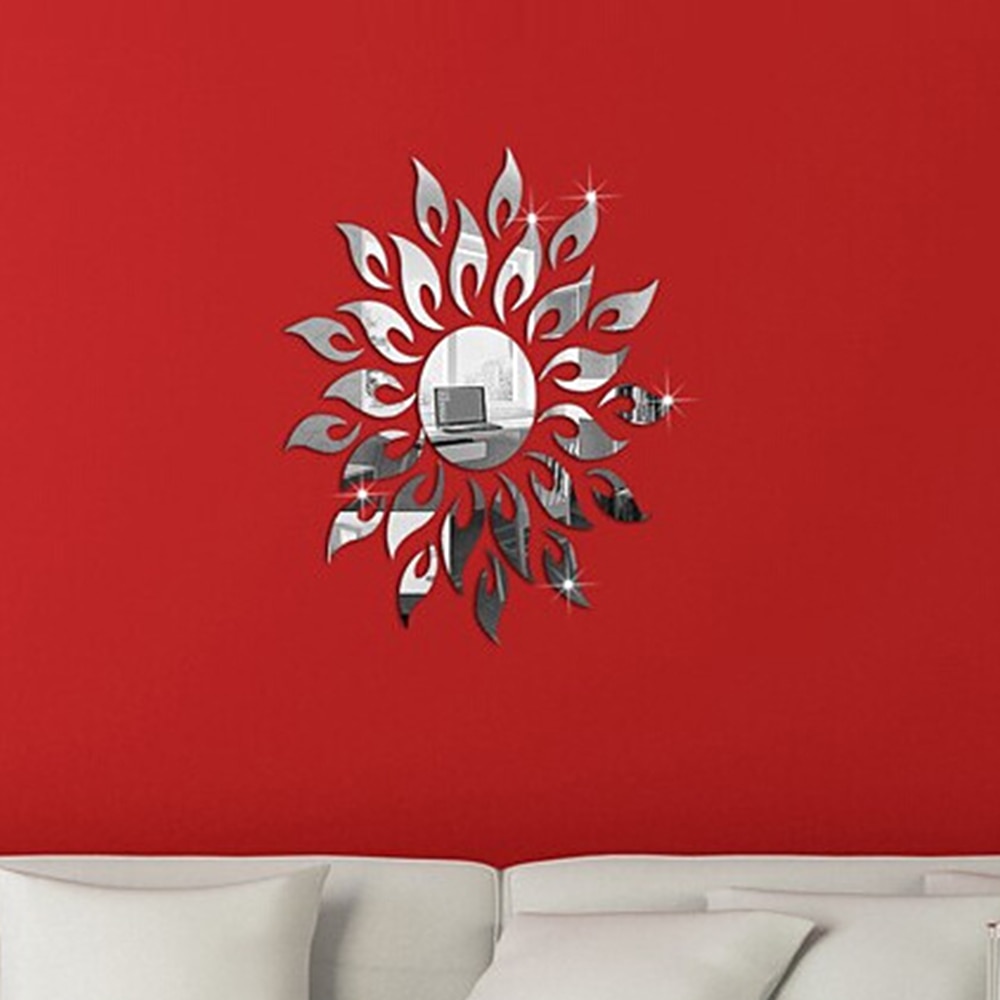 Sun Flower Mirror Wall Stickers