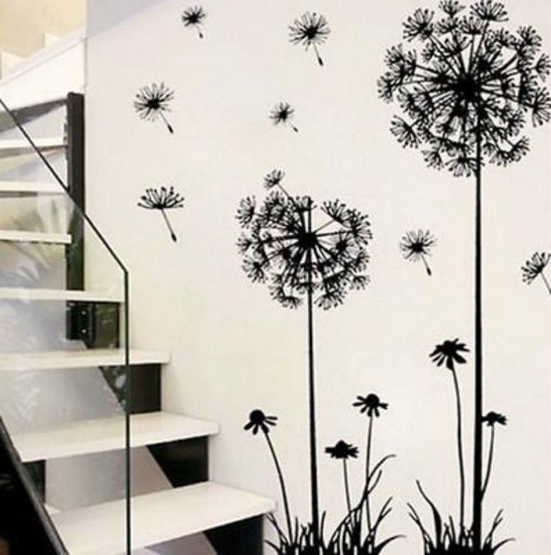 Hot black dandelion  wall stickers