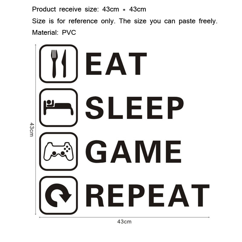 EAT SLEEP GAME Trilogy Wall sticker EAT SLEEP GAME Trilogy Wall sticker