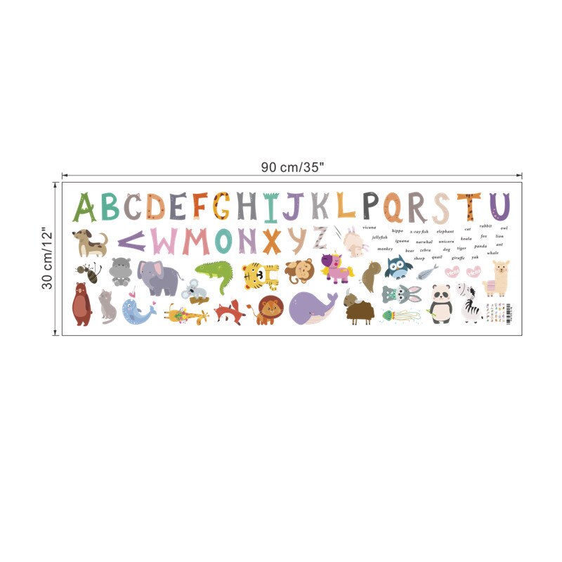 Alphabet animals wall stickers