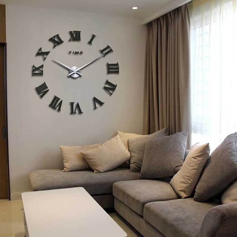 Mirror Wall Clock Diy Quartz Watch