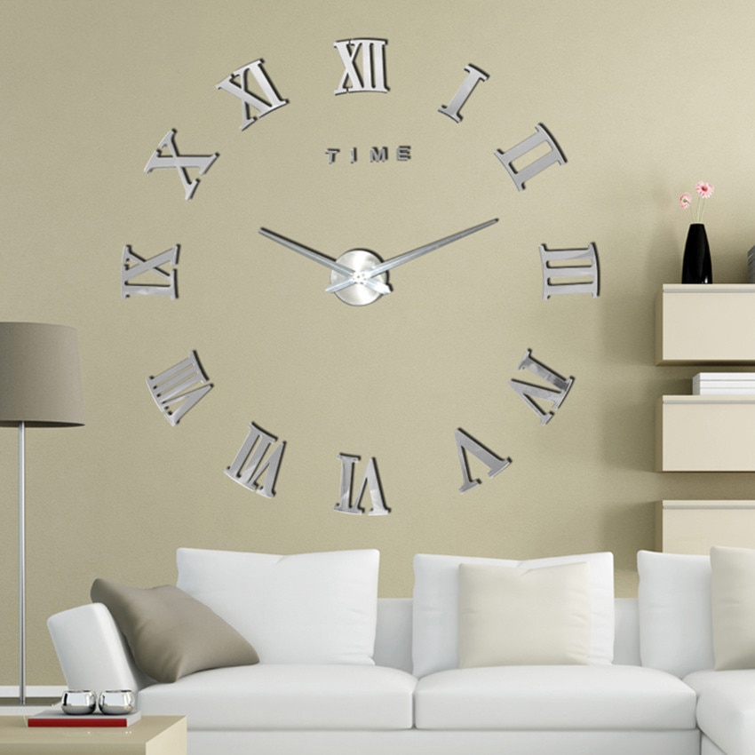 Mirror Wall Clock Diy Quartz Watch