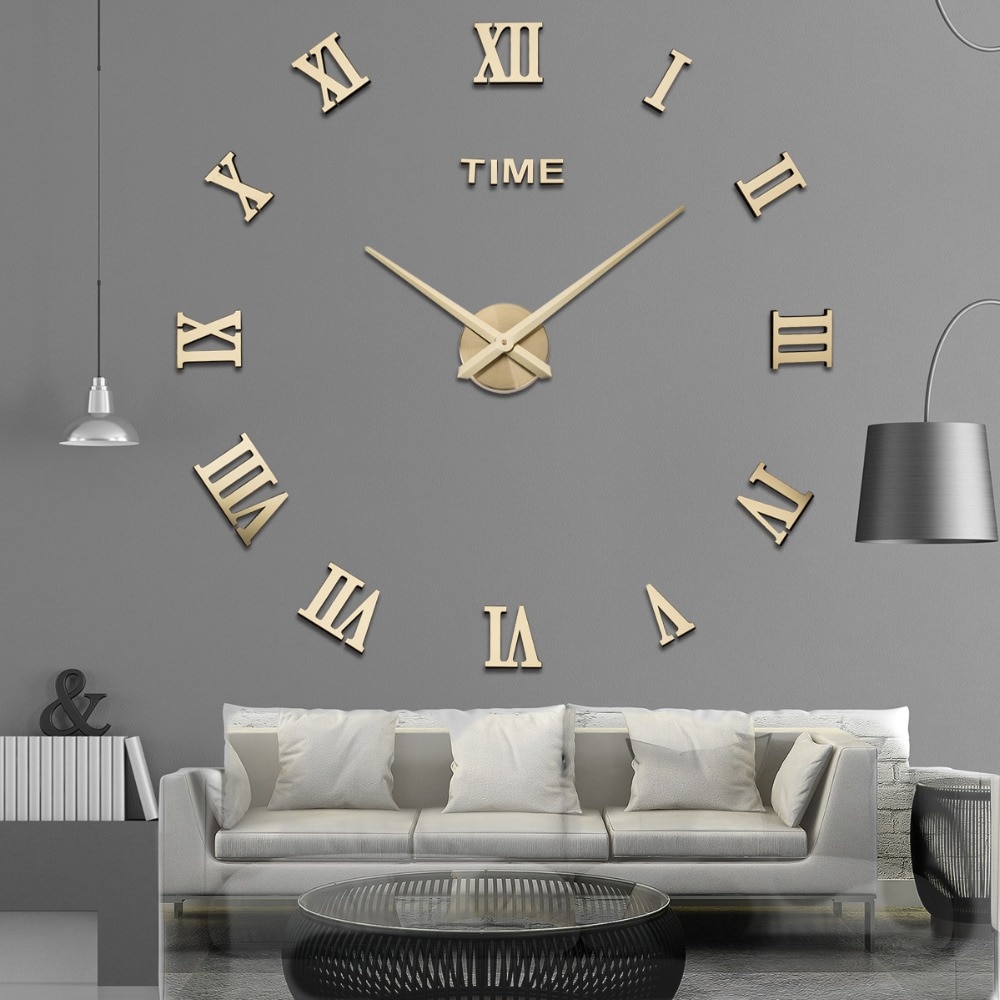 Mirror Wall Clock Diy Quartz Watch