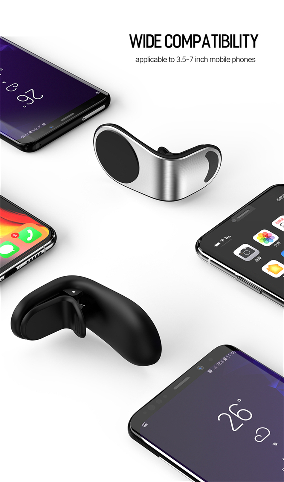 Magnetic Mount Stand For Smartphones/ Car phone holder