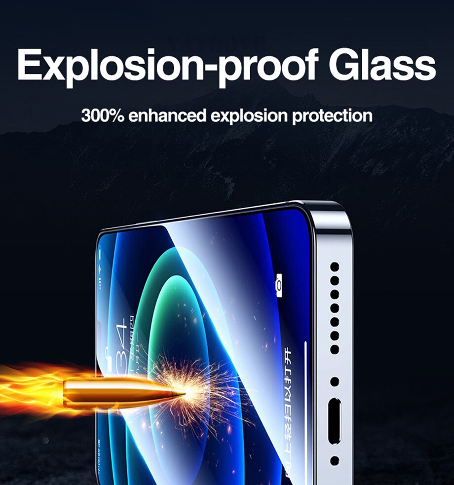 4Pcs Full Cover Tempered Glass For iPhone