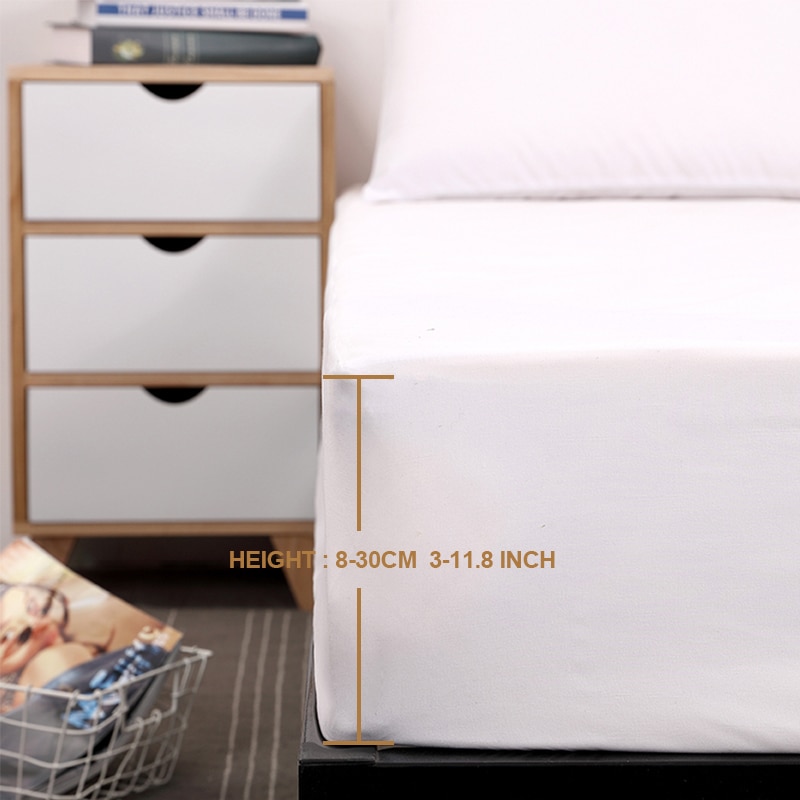Solid Waterproof Mattress Protector with Elastic Band Solid Waterproof Mattress Protector with Elastic Band
