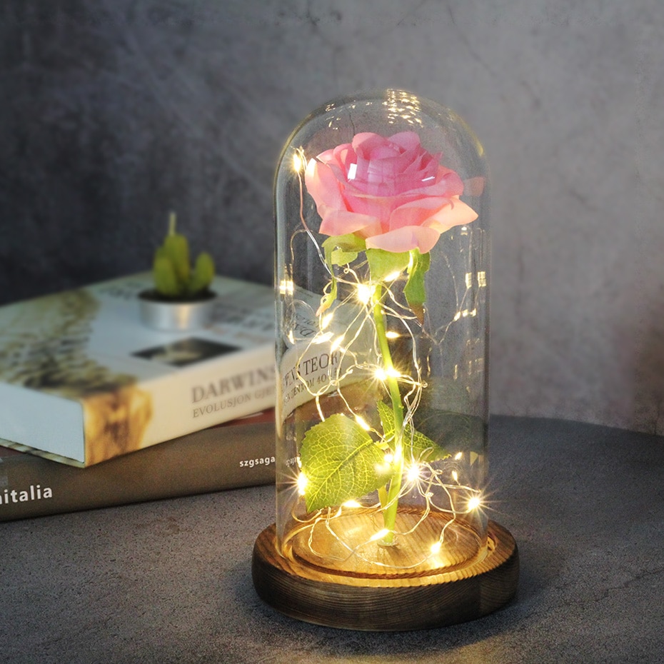 Beauty And The Beast Red Rose Flower In Glass Dome Beauty And The Beast Red Rose Flower In Glass Dome