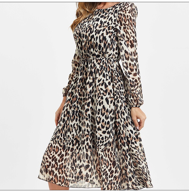 Chiffon Leopard Print Dress
