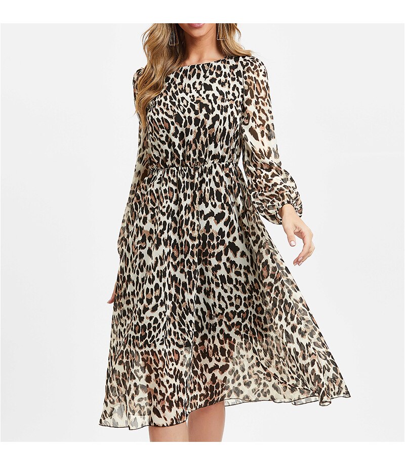 Chiffon Leopard Print Dress